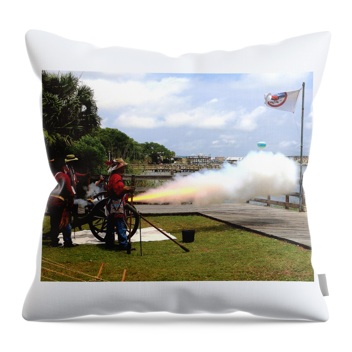 Pirate Throw Pillow featuring the photograph Reed's Raiders Respond by Larry Beat