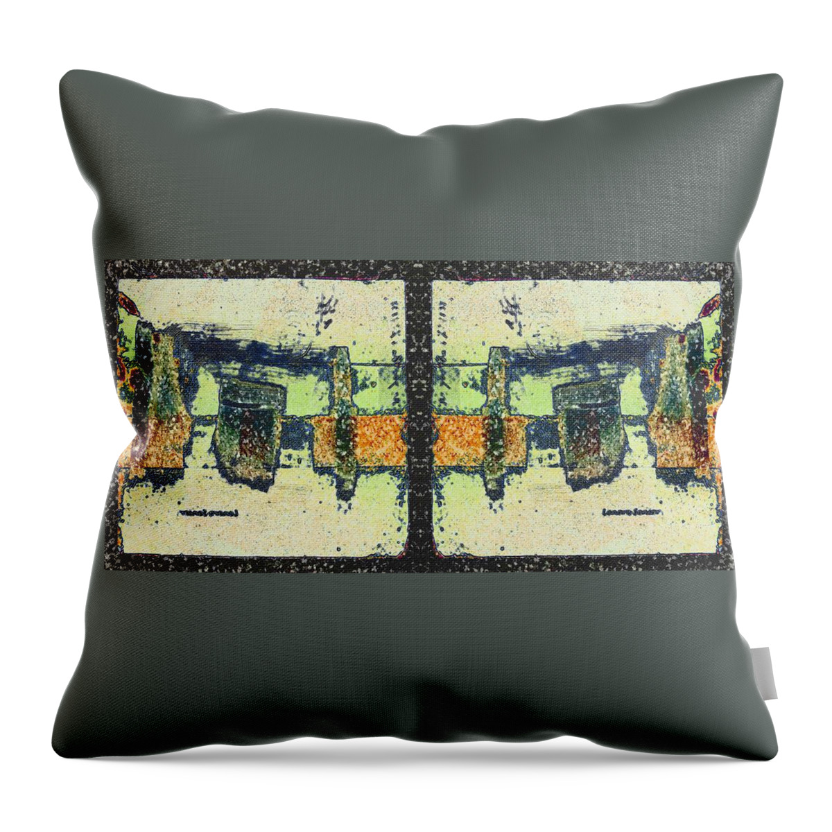 Abstract Throw Pillow featuring the mixed media Reflected Maze by Lenore Senior