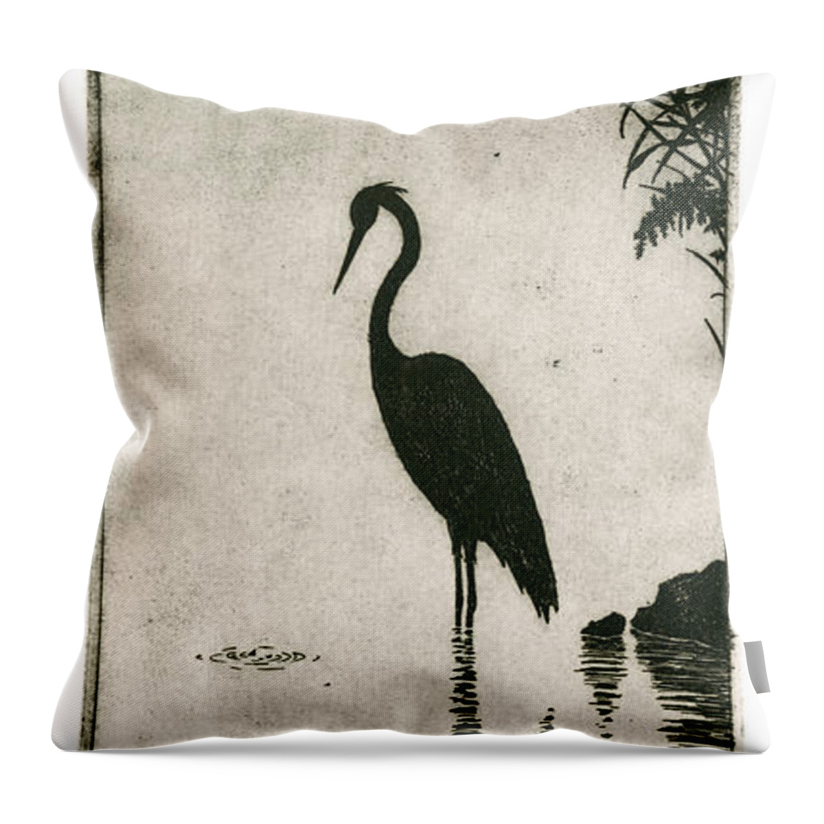 Charles Harden Throw Pillow featuring the drawing Reflecting by Charles Harden