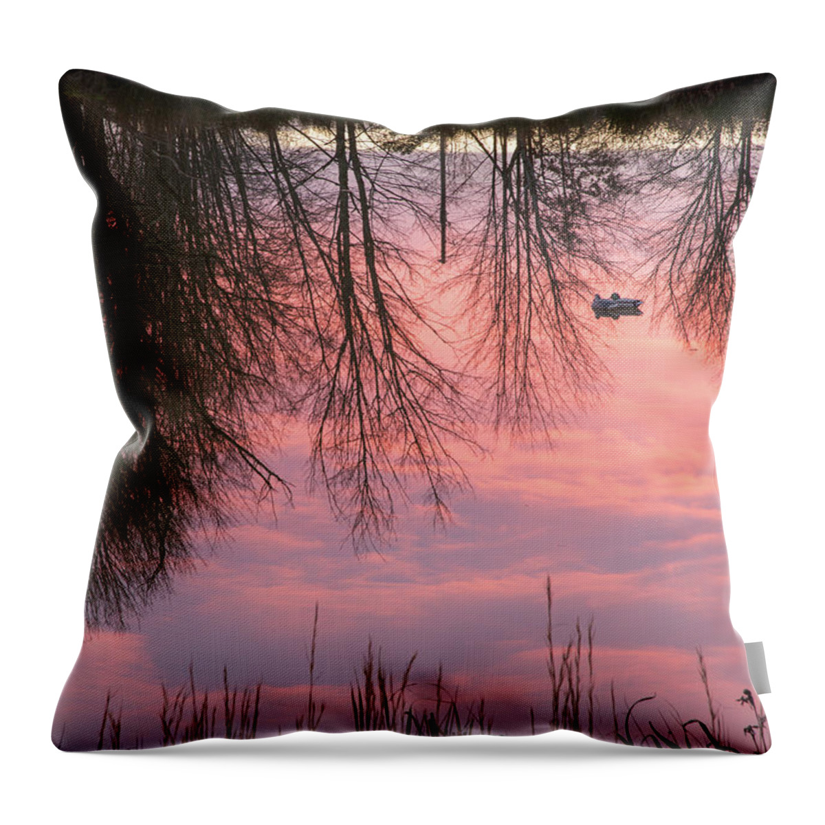 Sunset Throw Pillow featuring the photograph Reflecting Pond by Jurgen Lorenzen