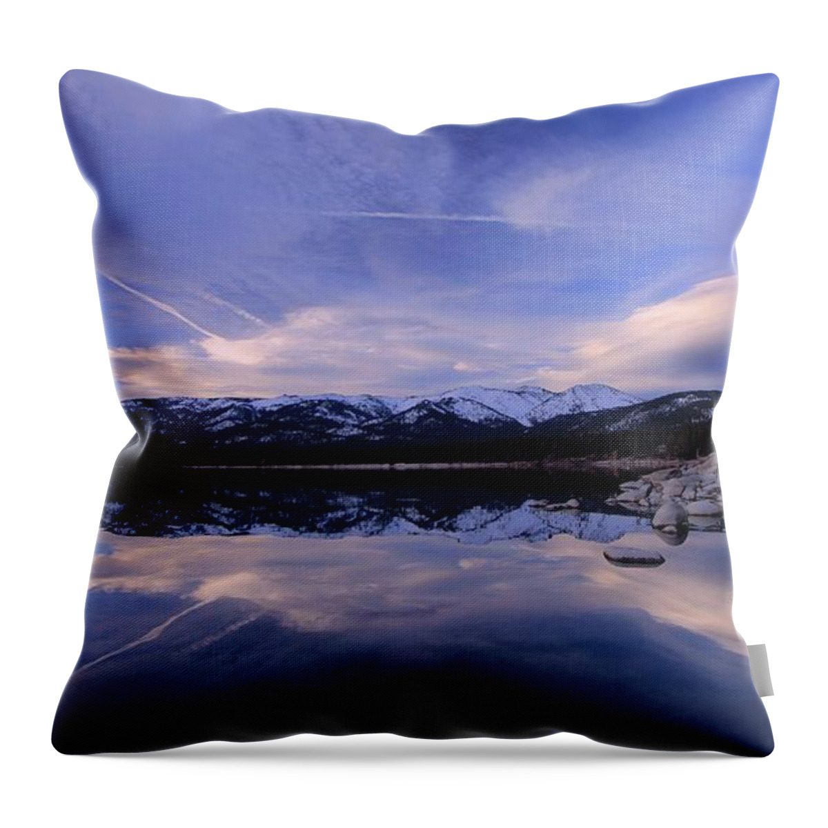 Lake Tahoe Throw Pillow featuring the photograph Reflection in Winter by Sean Sarsfield