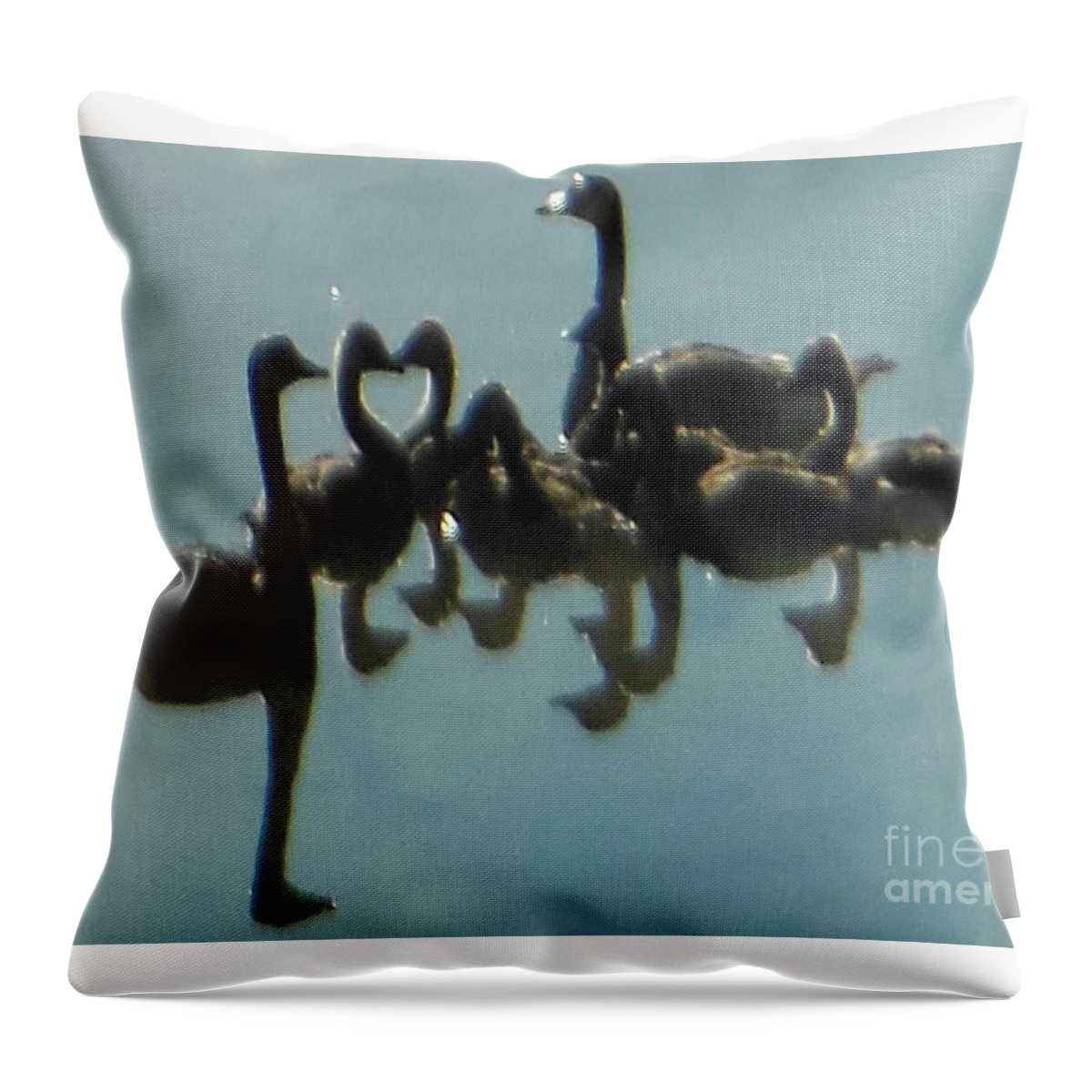 Reflection Of Geese Throw Pillow featuring the photograph Reflection of Geese by Rockin Docks Deluxephotos