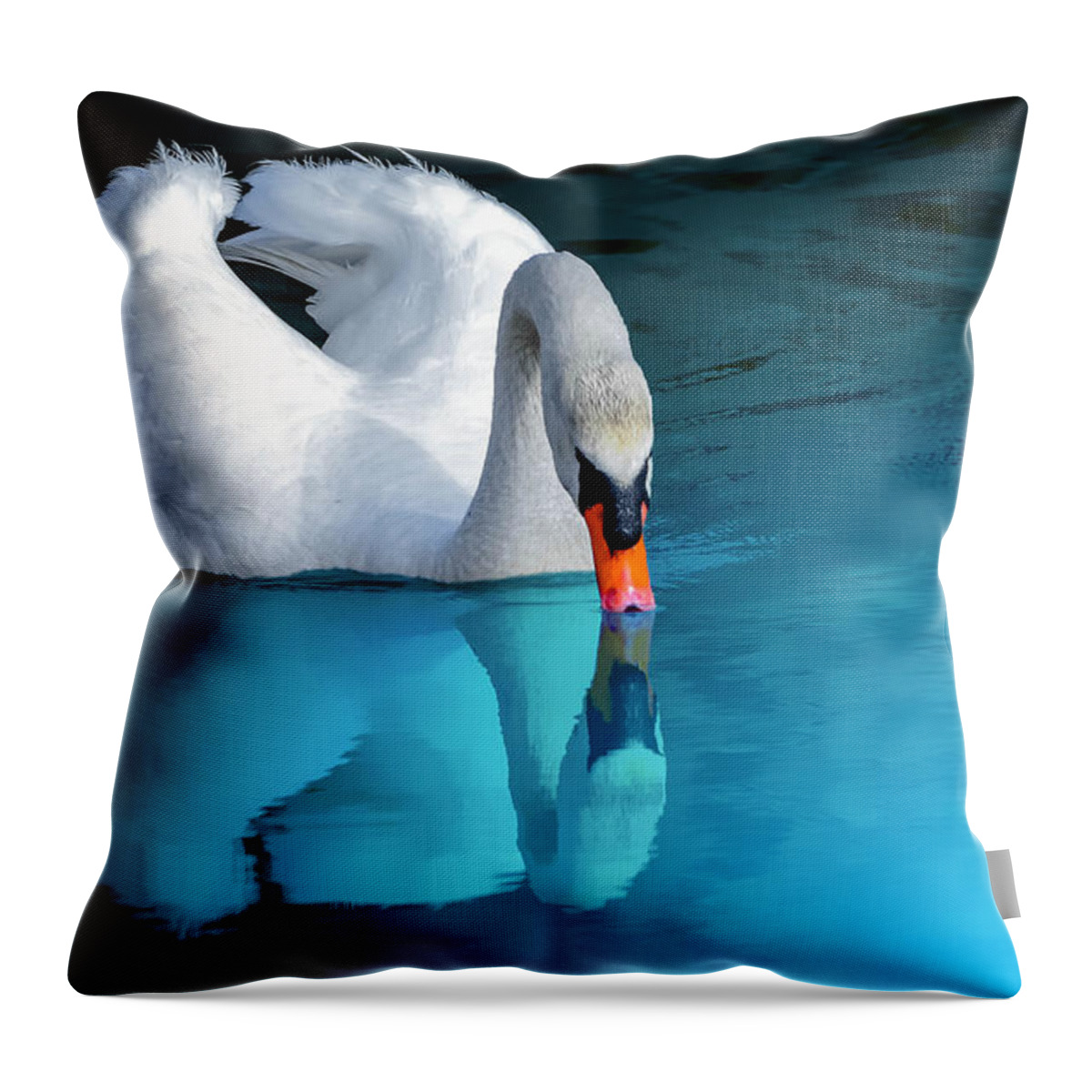 Avian Throw Pillow featuring the photograph Reflection Perfection by Brian Stevens