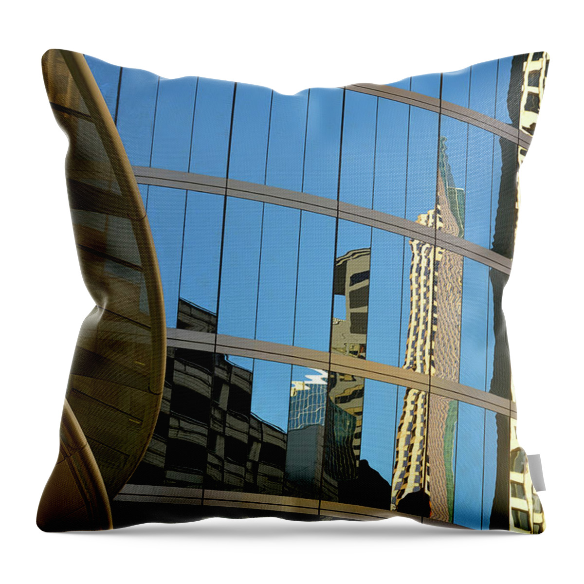 Top Artist Throw Pillow featuring the photograph Reflections at 1400 Smith Street by Norman Gabitzsch