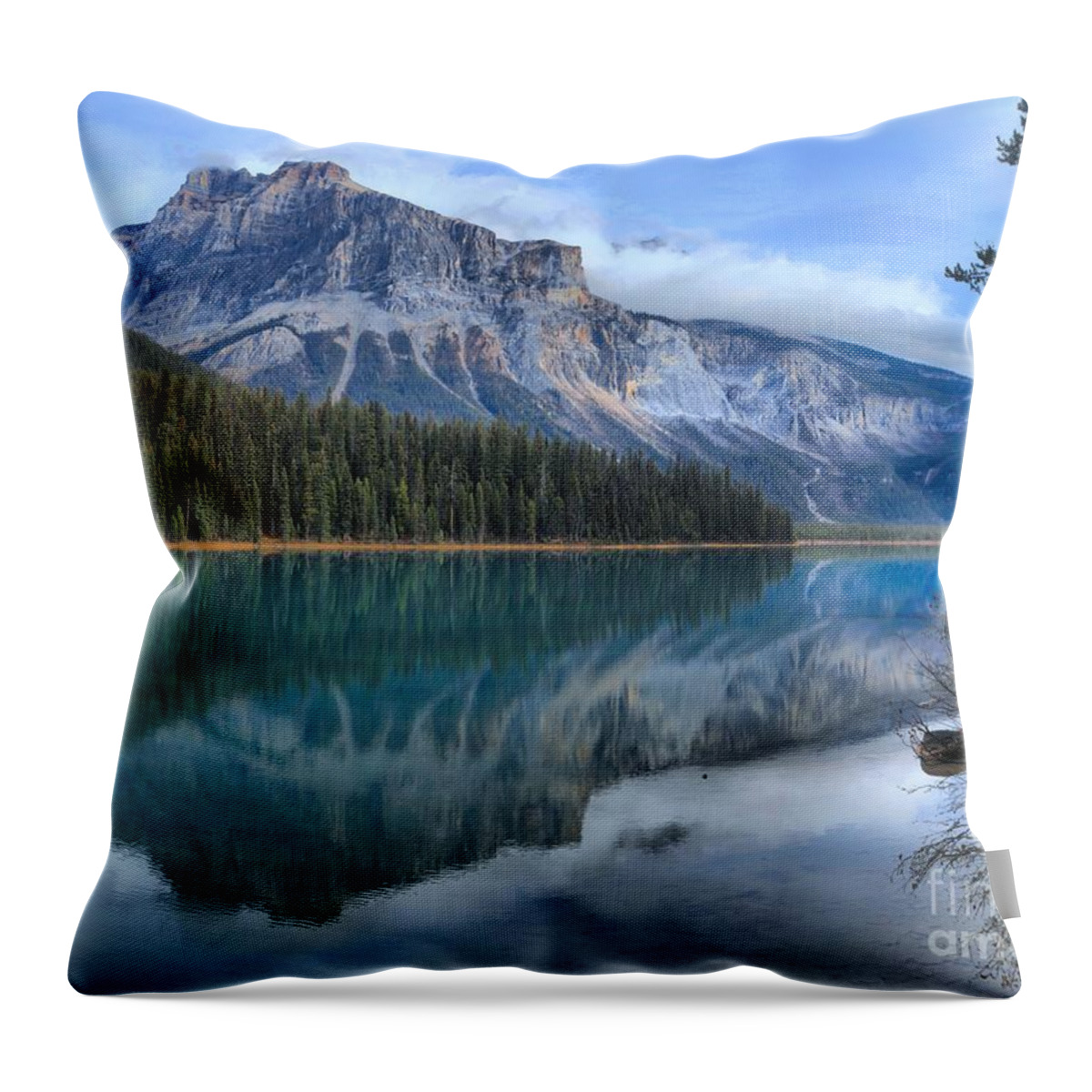 Emerald Lake Throw Pillow featuring the photograph Reflections At Yoho National Park by Adam Jewell