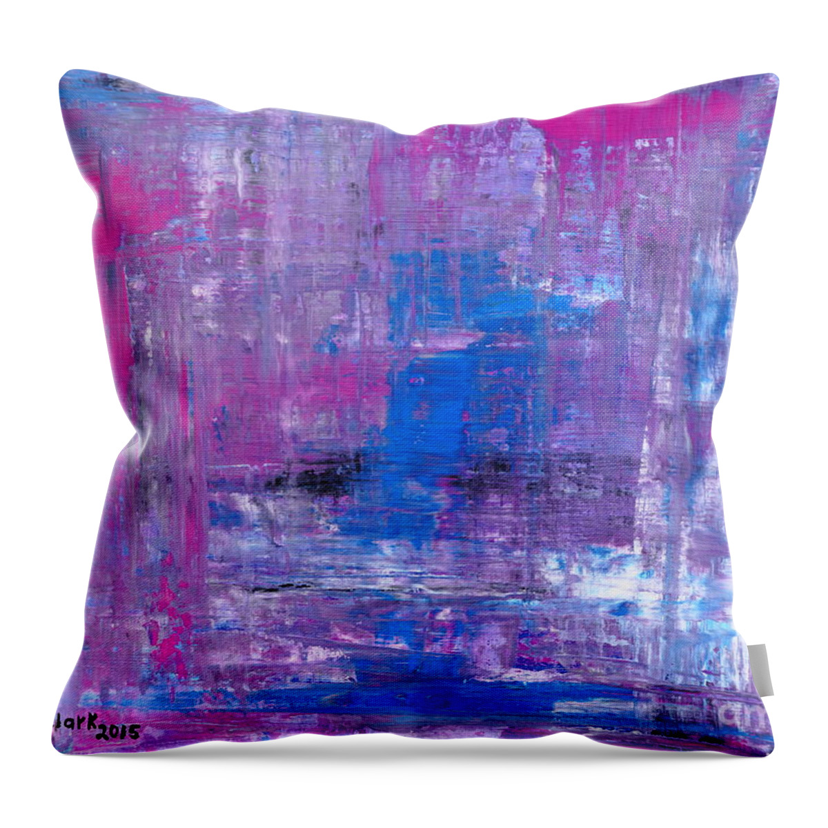 Abstract Throw Pillow featuring the painting Reflections by Jimmy Clark