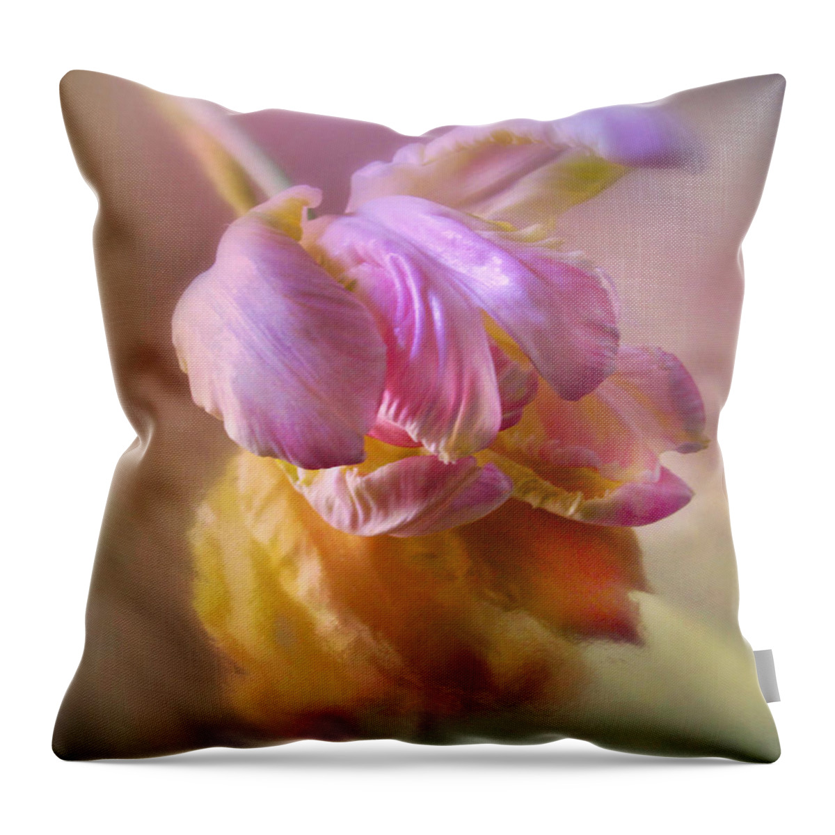 Flower Throw Pillow featuring the photograph Reflections of a Tulip by Jessica Jenney