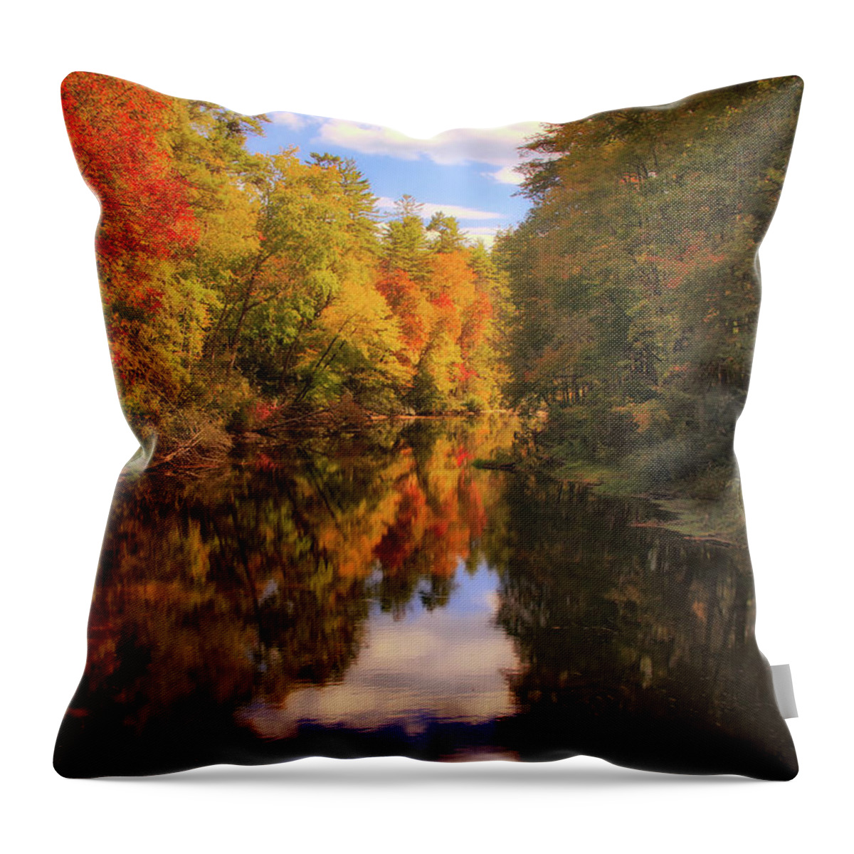 River Throw Pillow featuring the photograph Reflections of Autumn by C Renee Martin
