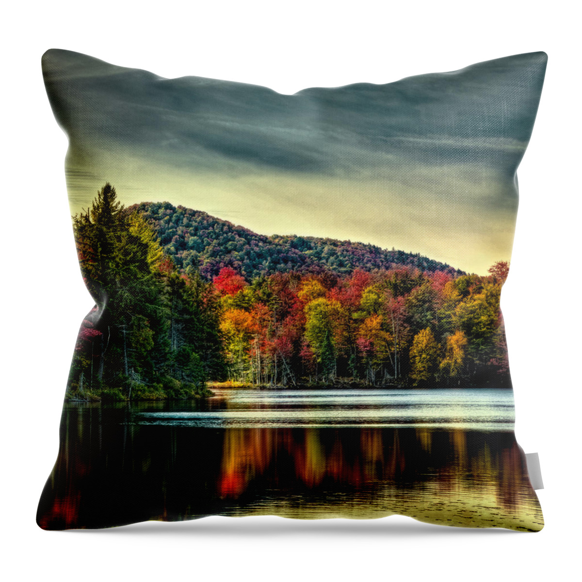 Reflections Of Autumn On West Lake Throw Pillow featuring the photograph Reflections of Autumn on West Lake by David Patterson