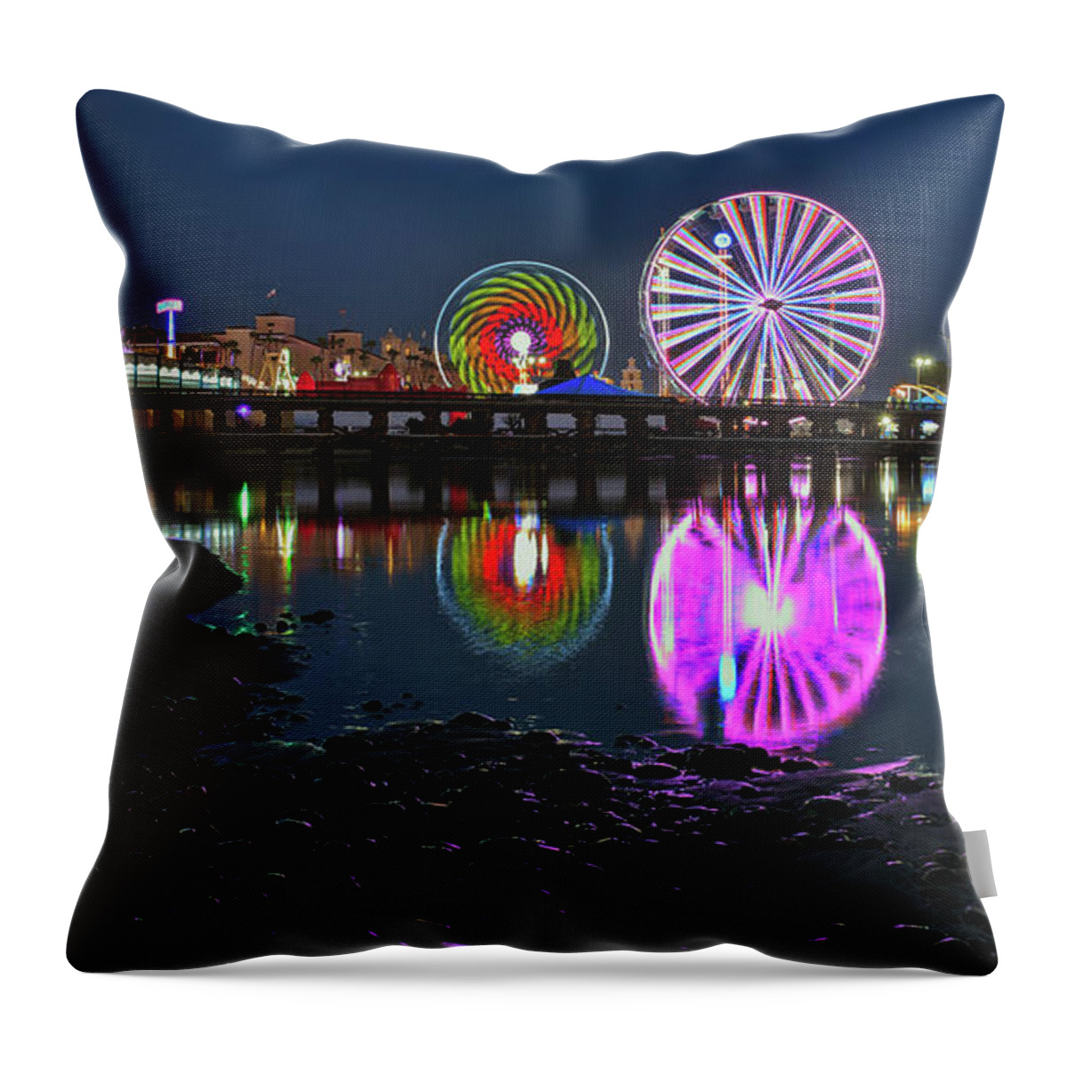 Del Mar Fair Throw Pillow featuring the photograph Reflections of the San Diego County Fair 2017 by Sam Antonio