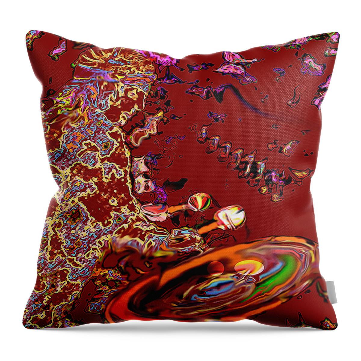 Steel Drums Beat Throw Pillow featuring the digital art Reggae Beat Red Hot by Bonnie Marie