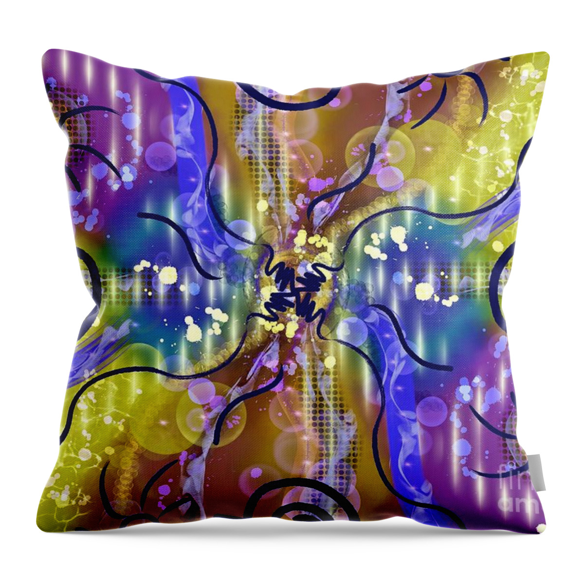Reiki Power Symbol Throw Pillow featuring the digital art Reiki Power Symbol by Laurie's Intuitive