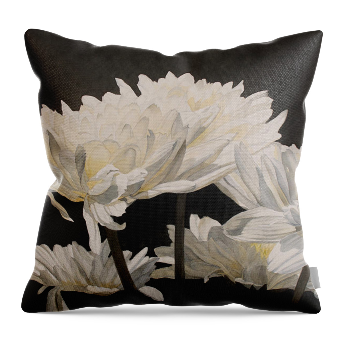 Flowers Throw Pillow featuring the painting Rejoicing by Jan Lawnikanis