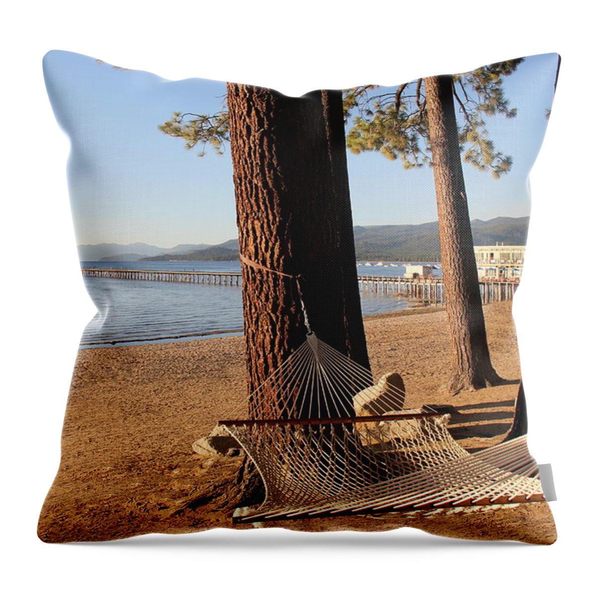 Relax Throw Pillow featuring the photograph Relaxing on Lake Tahoe by Pat Cook
