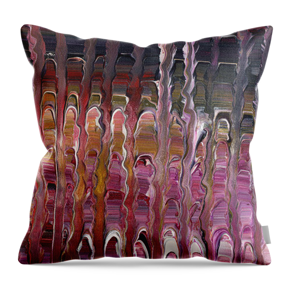 Abstract Throw Pillow featuring the painting Release of Illusion by Julia Stubbe