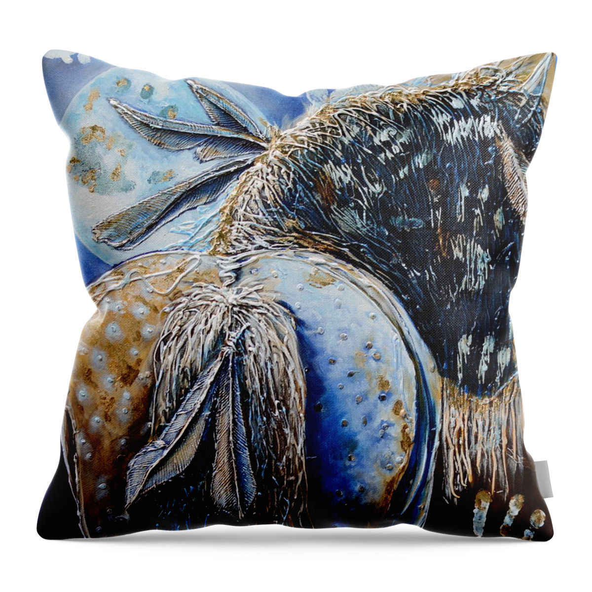 Horse Throw Pillow featuring the painting Release of Inner Spirit by Jonelle T McCoy