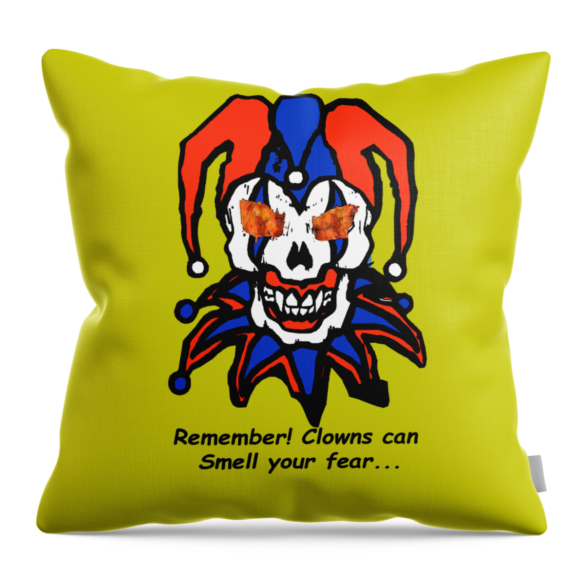 Salem Throw Pillow featuring the photograph Remember Clowns can smell your fear by Jeff Folger