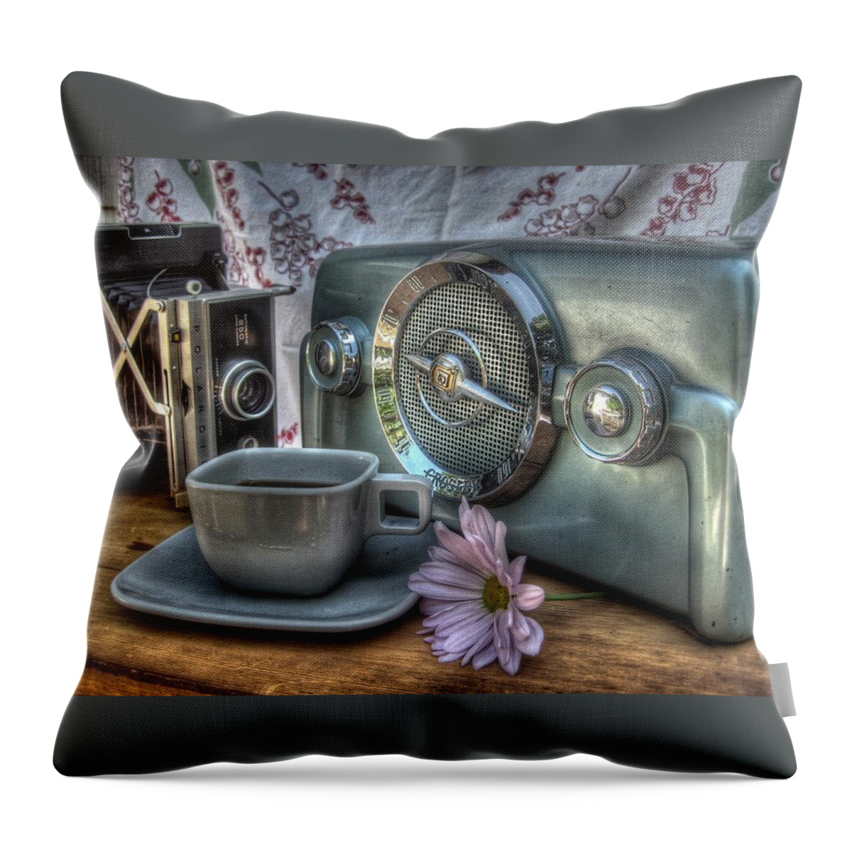 Coffee Throw Pillow featuring the photograph Remember The Past by Jane Linders