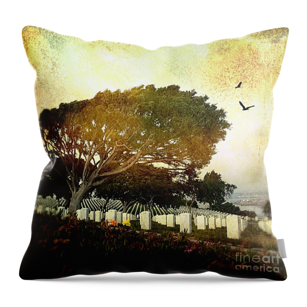 Point Loma Prints Throw Pillow featuring the digital art Remembering at Point Loma by Delona Seserman