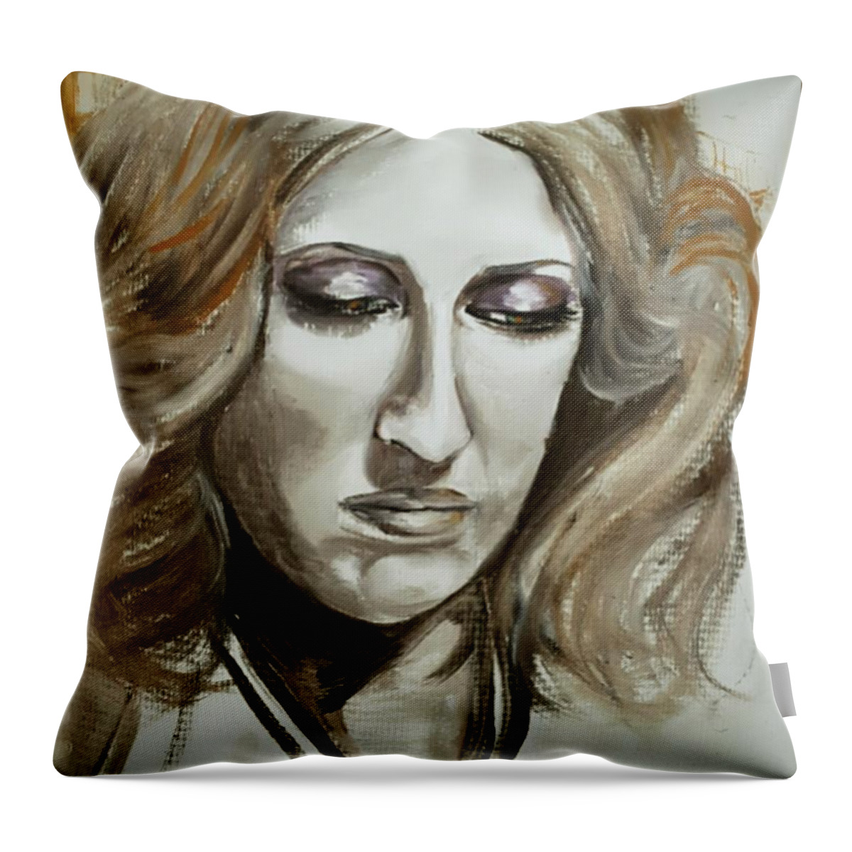 Nostalgia Throw Pillow featuring the painting Remembering San Francisco by Alexandria Weaselwise Busen