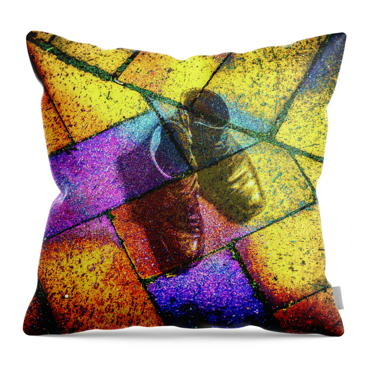 Abstract Throw Pillow featuring the photograph Remembering Yellow Brick Road by Ronda Broatch