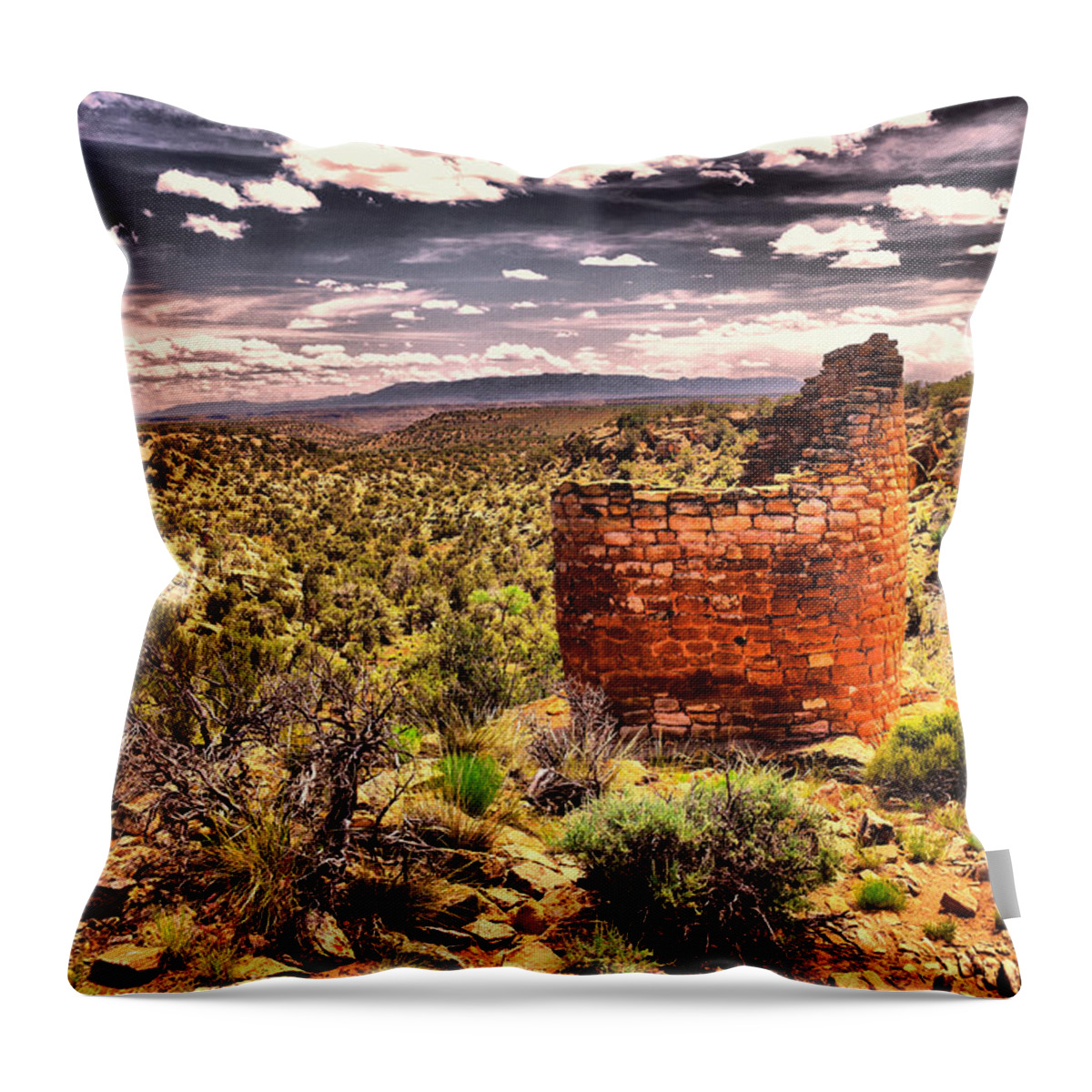 Ruins Throw Pillow featuring the photograph Remnant of a wonderous people by Jeff Swan
