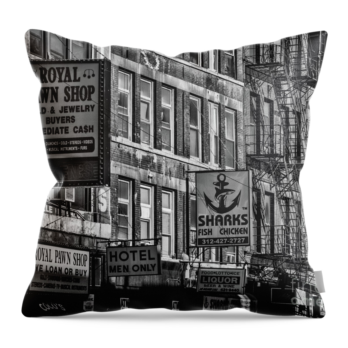 Chicago Throw Pillow featuring the photograph Remnants of the past by Izet Kapetanovic