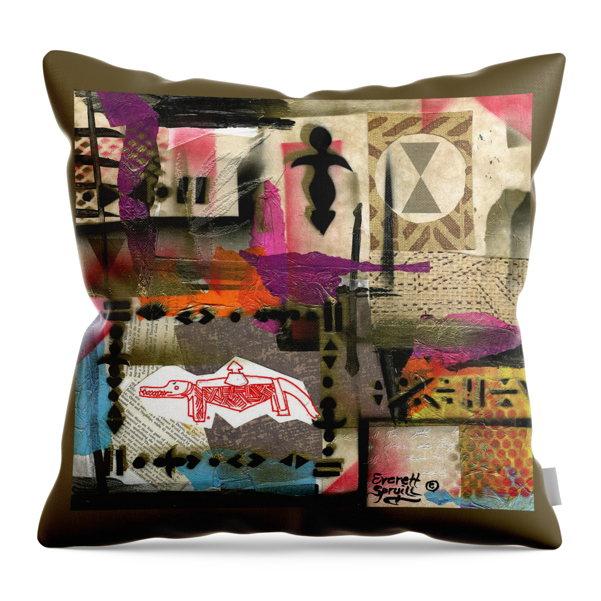 Everett Spruill Throw Pillow featuring the painting Reparations #603 by Everett Spruill