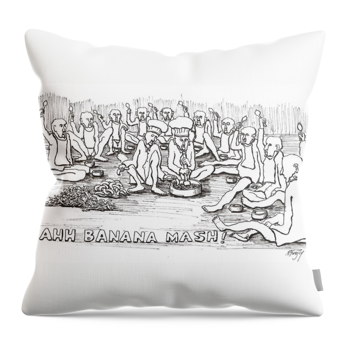 Food Throw Pillow featuring the drawing Repast by R Allen Swezey