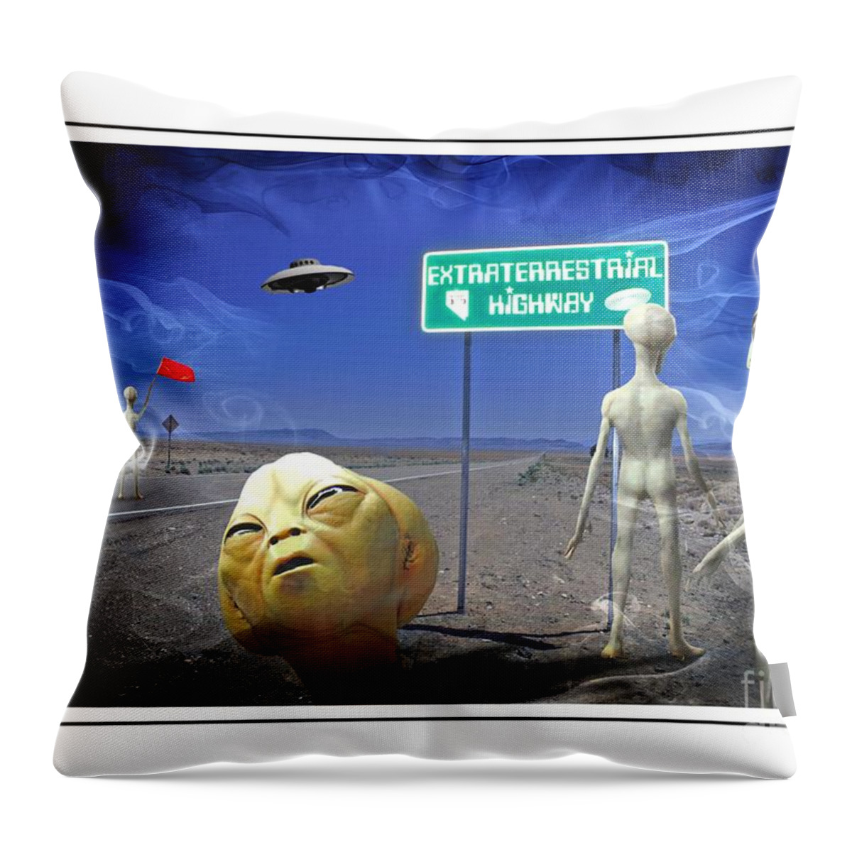 Et Throw Pillow featuring the photograph rescue Ver 2 by Larry Mulvehill