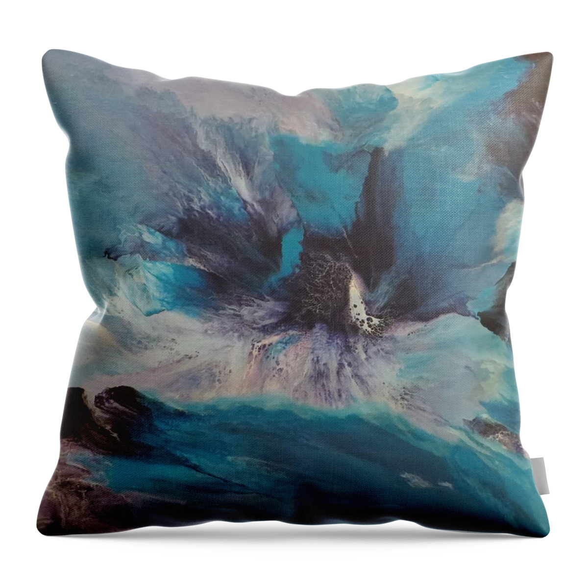 Abstract Throw Pillow featuring the painting Resolve by Soraya Silvestri