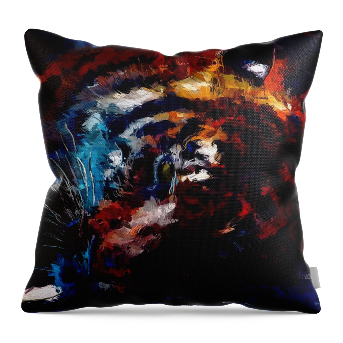 resting Tiger Throw Pillow featuring the painting Resting Tiger by Mark Taylor