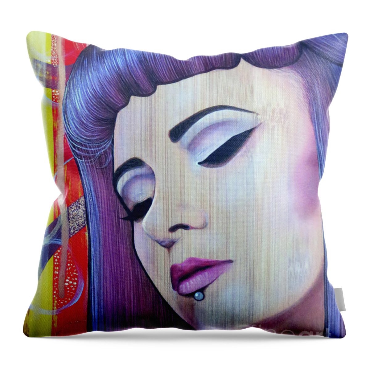 Painting Throw Pillow featuring the painting Restless Mind - Beautiful Spirit by Malinda Prud'homme