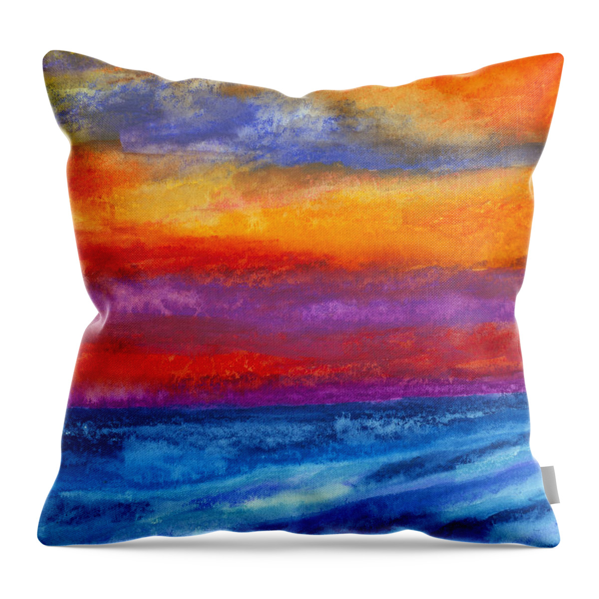Ocean Throw Pillow featuring the painting Restless Sea by Stephen Anderson
