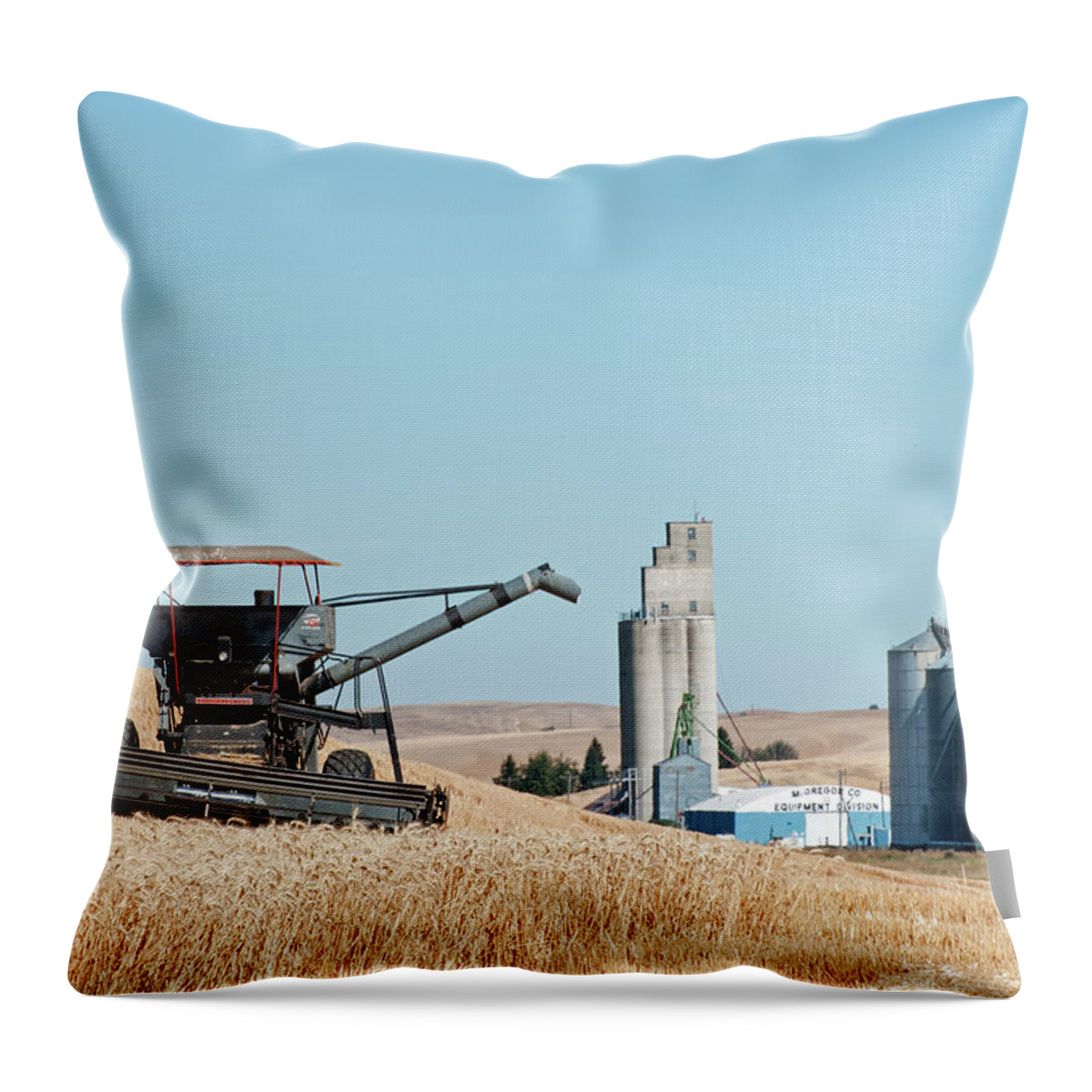 Thrashing Bee Throw Pillow featuring the photograph Retired Combine by Doug Davidson