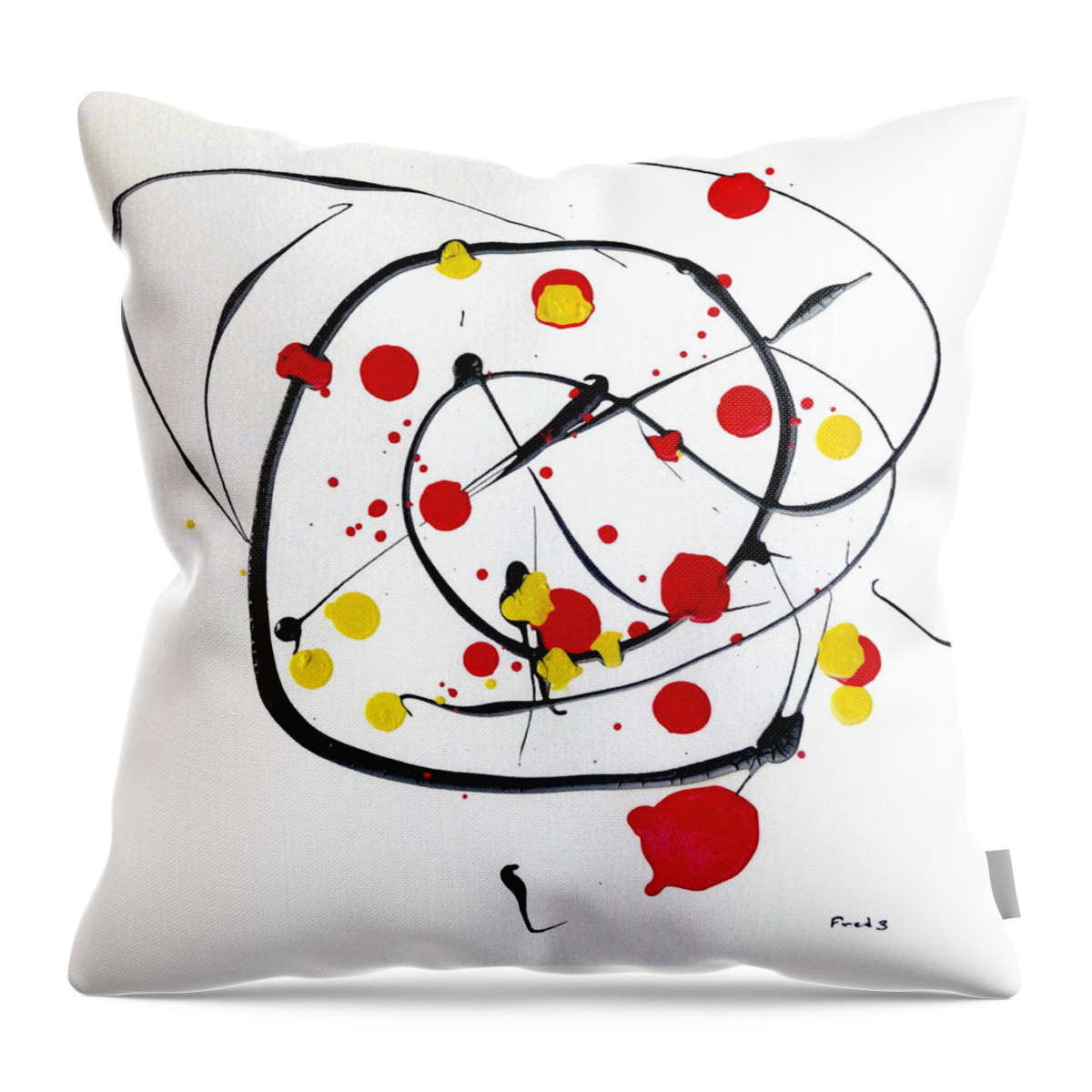 Mid Century Throw Pillow featuring the painting Retro by Fred Wilson