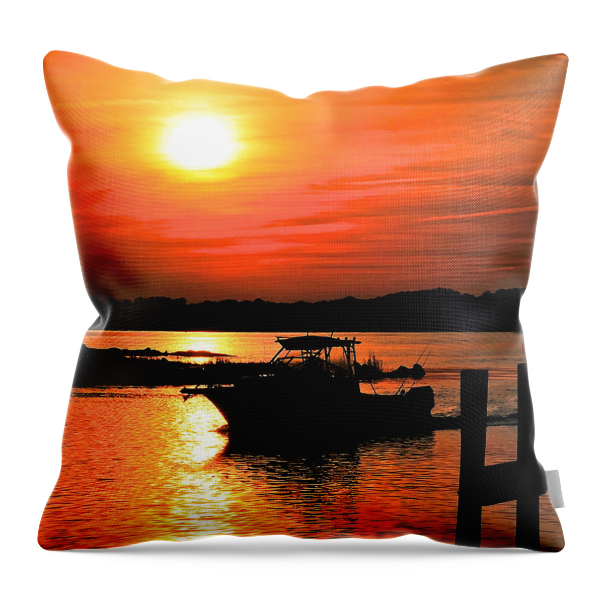 Virginia Beach Throw Pillow featuring the photograph Return at Sunset by Don Mercer