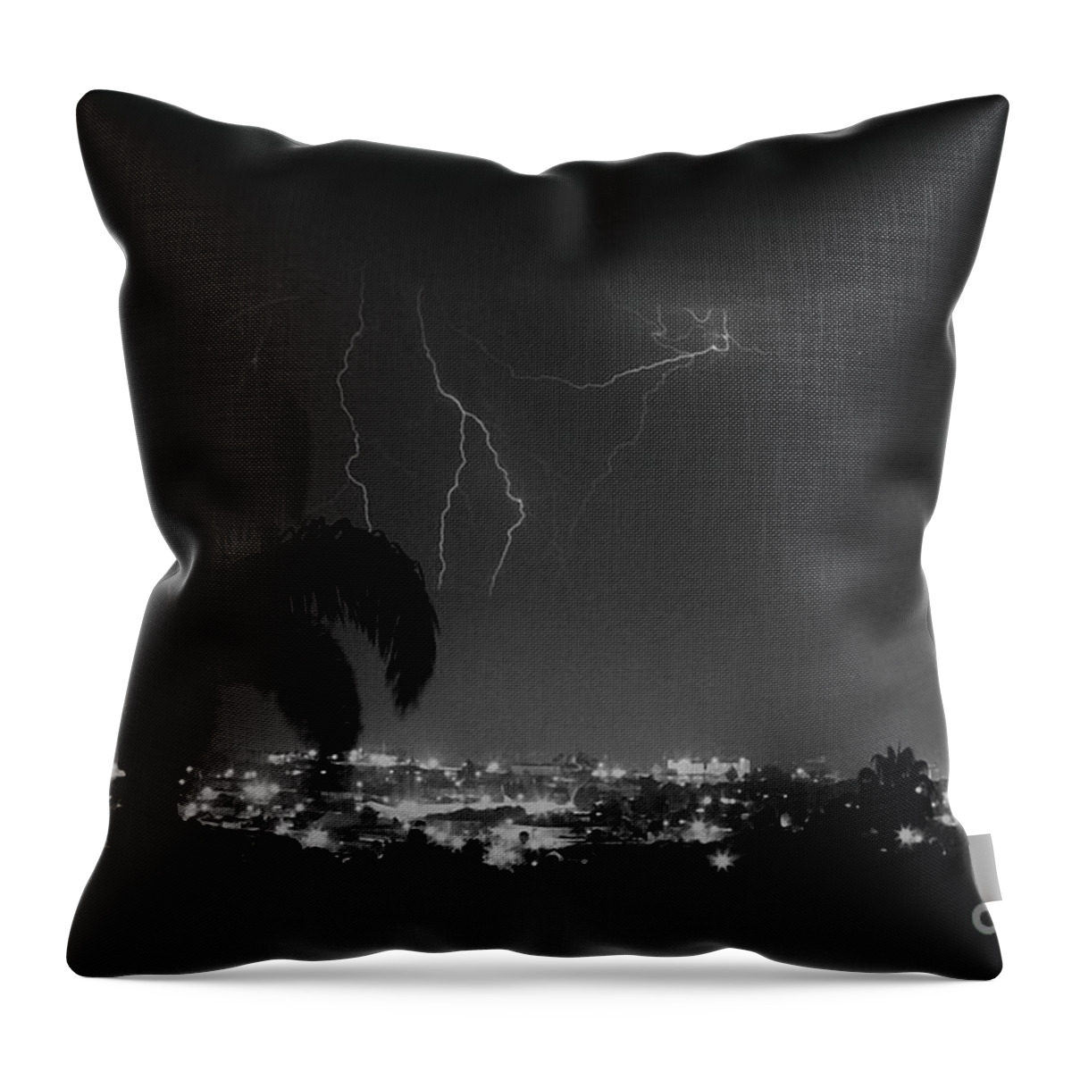 Lightning Throw Pillow featuring the photograph Returning To Santa Barbara-Signed-#90-008 by J L Woody Wooden
