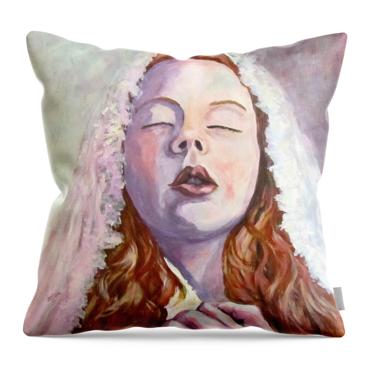 Woman Throw Pillow featuring the painting Reverence by Barbara O'Toole