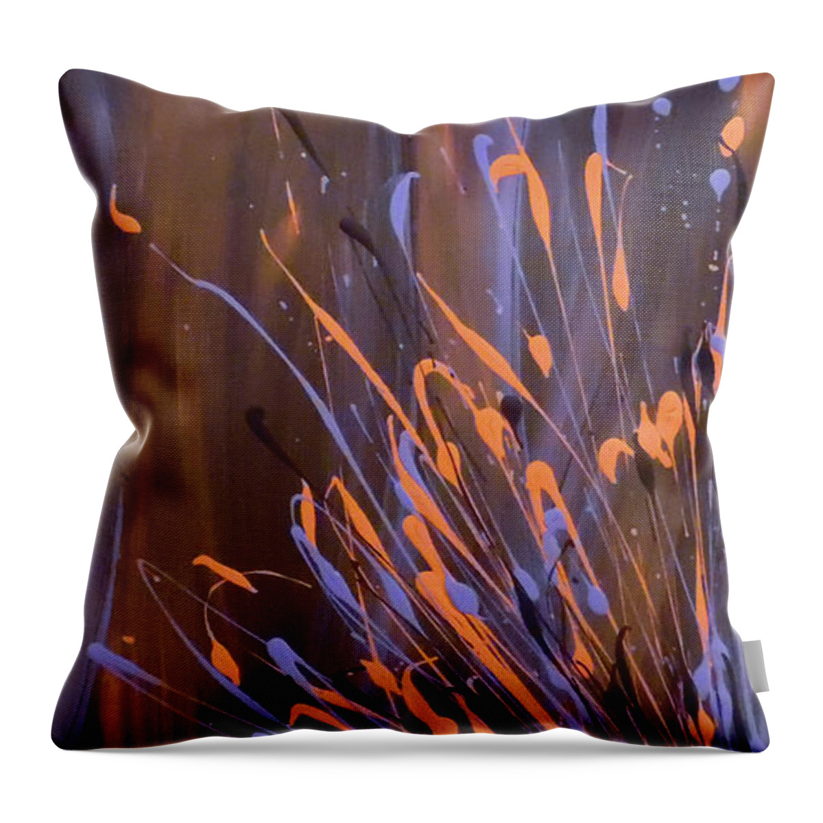 Action Abstract Throw Pillow featuring the painting Revival by Jilian Cramb - AMothersFineArt