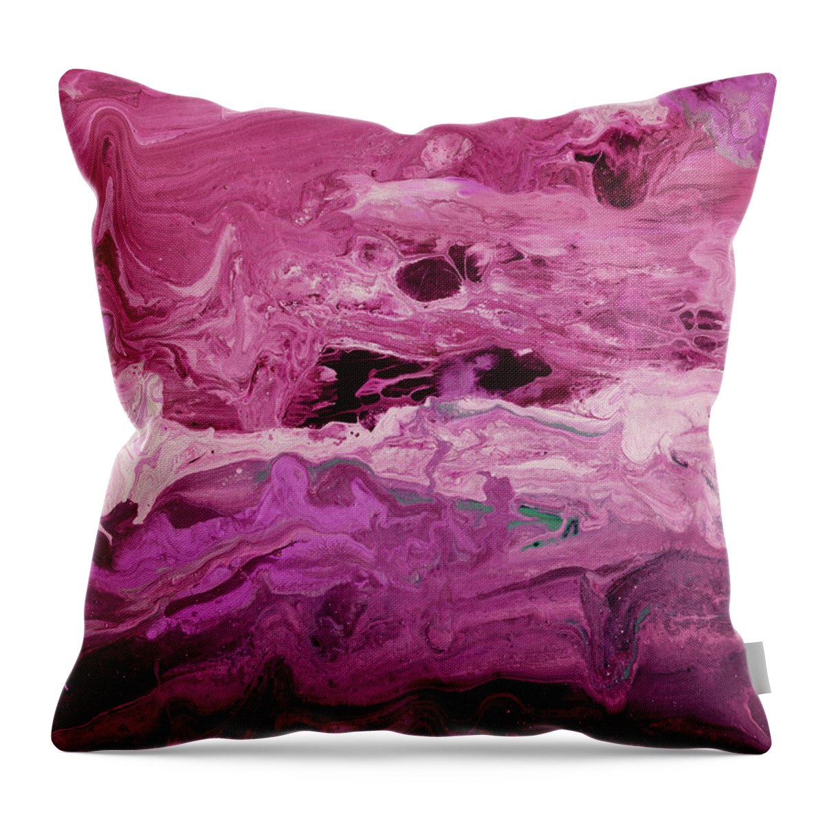 Abstract Throw Pillow featuring the mixed media Rhapsody 2- Art by Linda Woods by Linda Woods