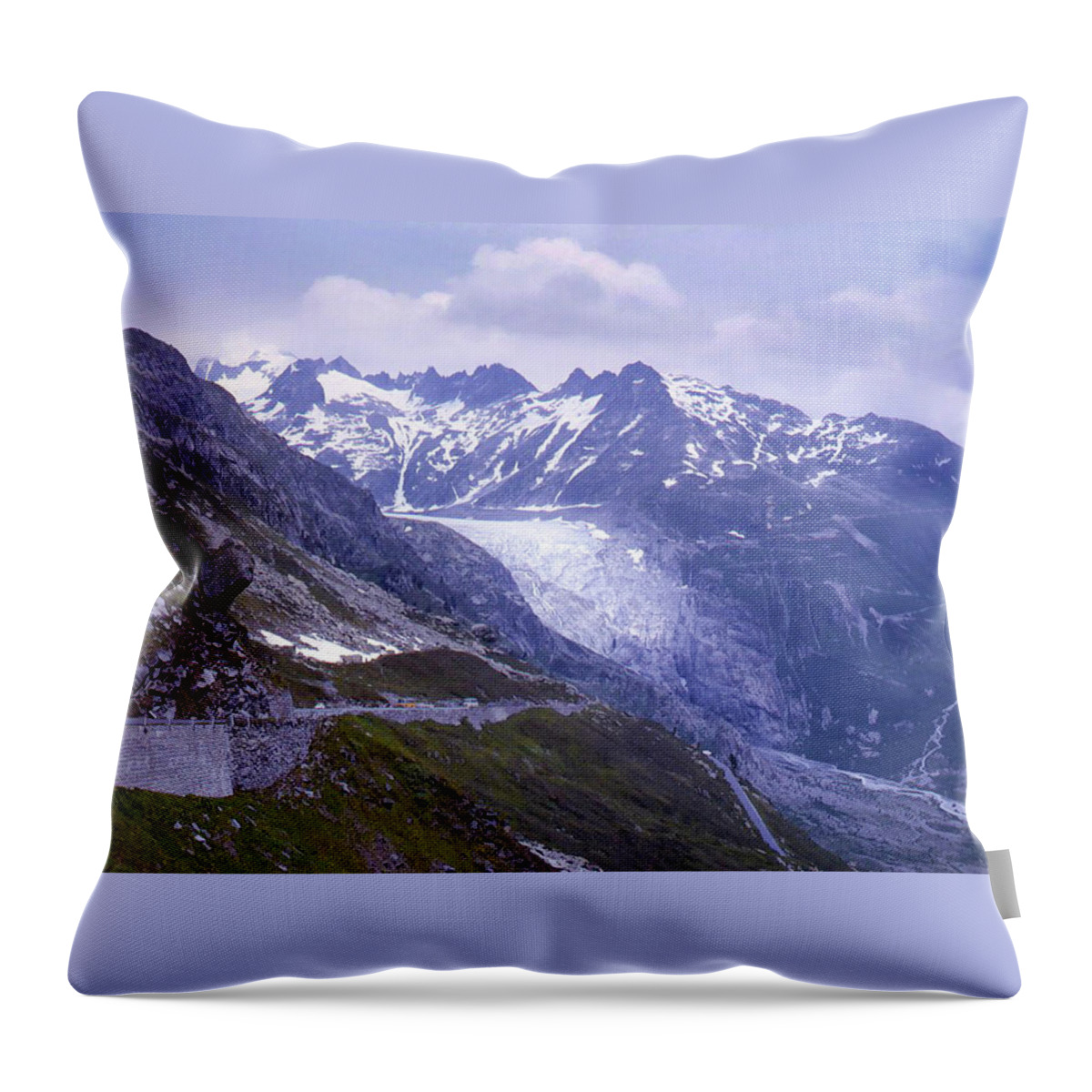 Rhone Throw Pillow featuring the photograph Rhone Glacier, Switzerland by Richard Goldman