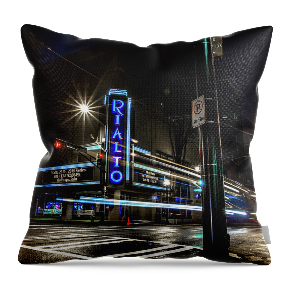 Atlanta Throw Pillow featuring the photograph Rialto Theater by Kenny Thomas
