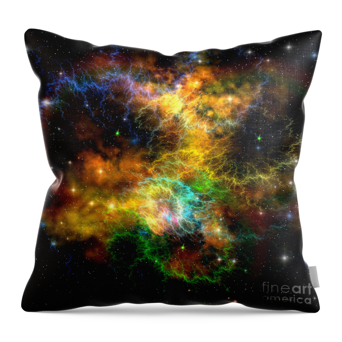 Science Fiction Throw Pillow featuring the painting Ribbon Nebula by Corey Ford