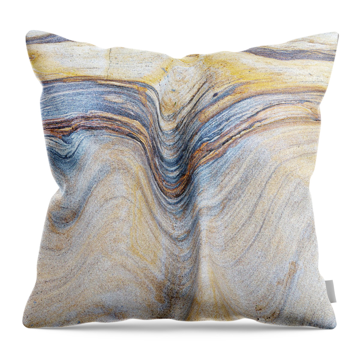 Sandstone Throw Pillow featuring the photograph Ribbon of Rock by Tim Gainey