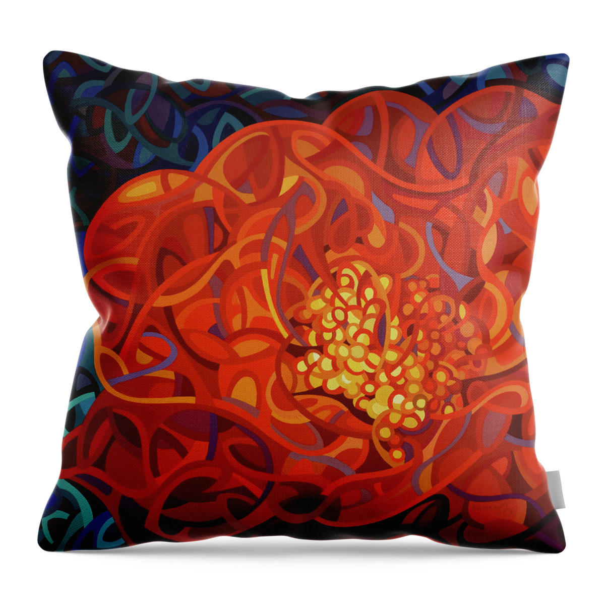 Fine Art Throw Pillow featuring the painting Ribbons and Pearls by Mandy Budan