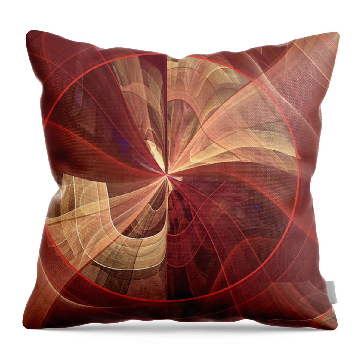 Digital Throw Pillow featuring the digital art Ribbons Of Pink by Deborah Benoit