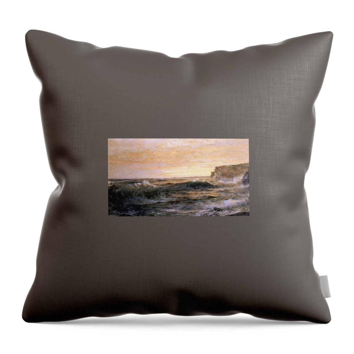 William-trost-richards-on-the-maine-coast Throw Pillow featuring the painting Richards On the Maine by William Trost