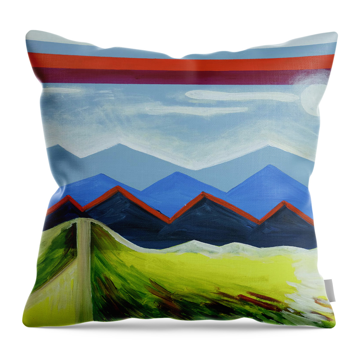 Blue Ridge Mountains Throw Pillow featuring the painting Ridge by Laura Hol Art