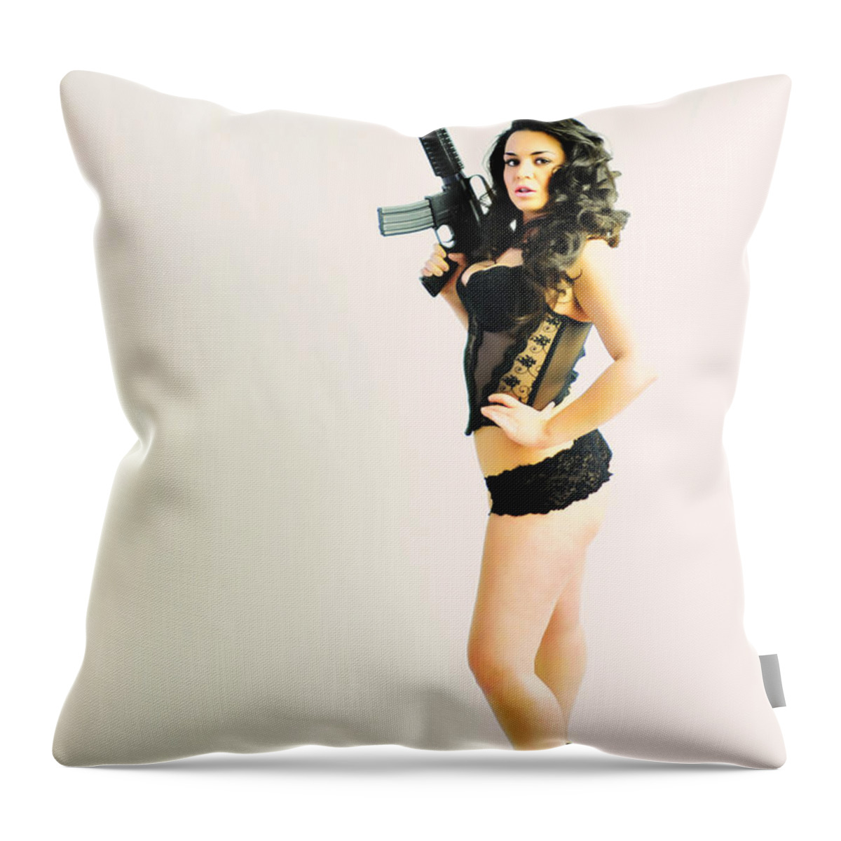 Glamour Photographs Throw Pillow featuring the photograph Riding a Colt by Robert WK Clark